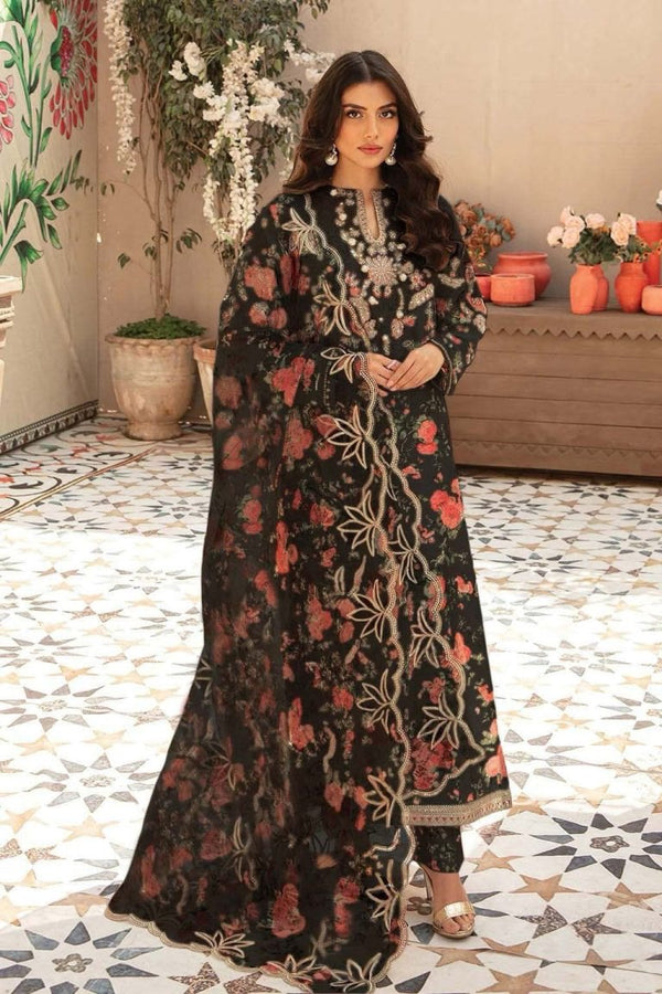 ZANAIB CHOTTANI 3PC WINTER EMBROIDERED & printed 007-MW