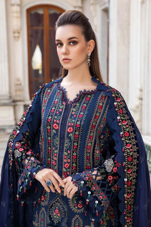 MARIA.B 3PC DANAK EMBROIDERED appliqué velvet 009-MW