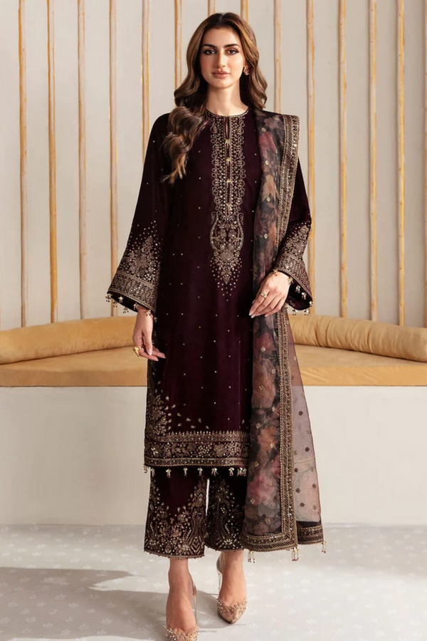 JAZMIN 3PC VELVET UNSTITCHED 0087-MW