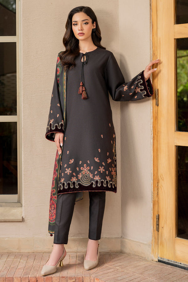 JAZMIN 3PC WINTER DANAK APPLIQUÉ VELVET PRINTED SHAWAL 09-MW